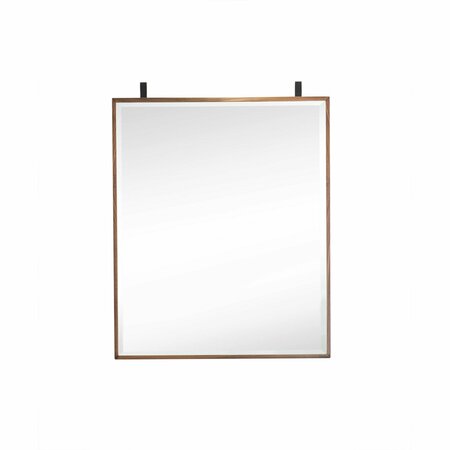 JAMES MARTIN VANITIES Lakeside 25in Medicine Cabinet Mirror, Mid-Century Walnut and Matte Black 410-M25-WLT